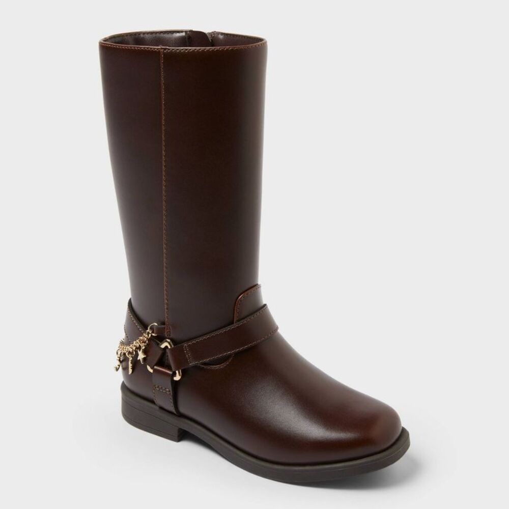Kids' Kofi Stove Pipe Boots - Cat & Jack Dark Brown 2